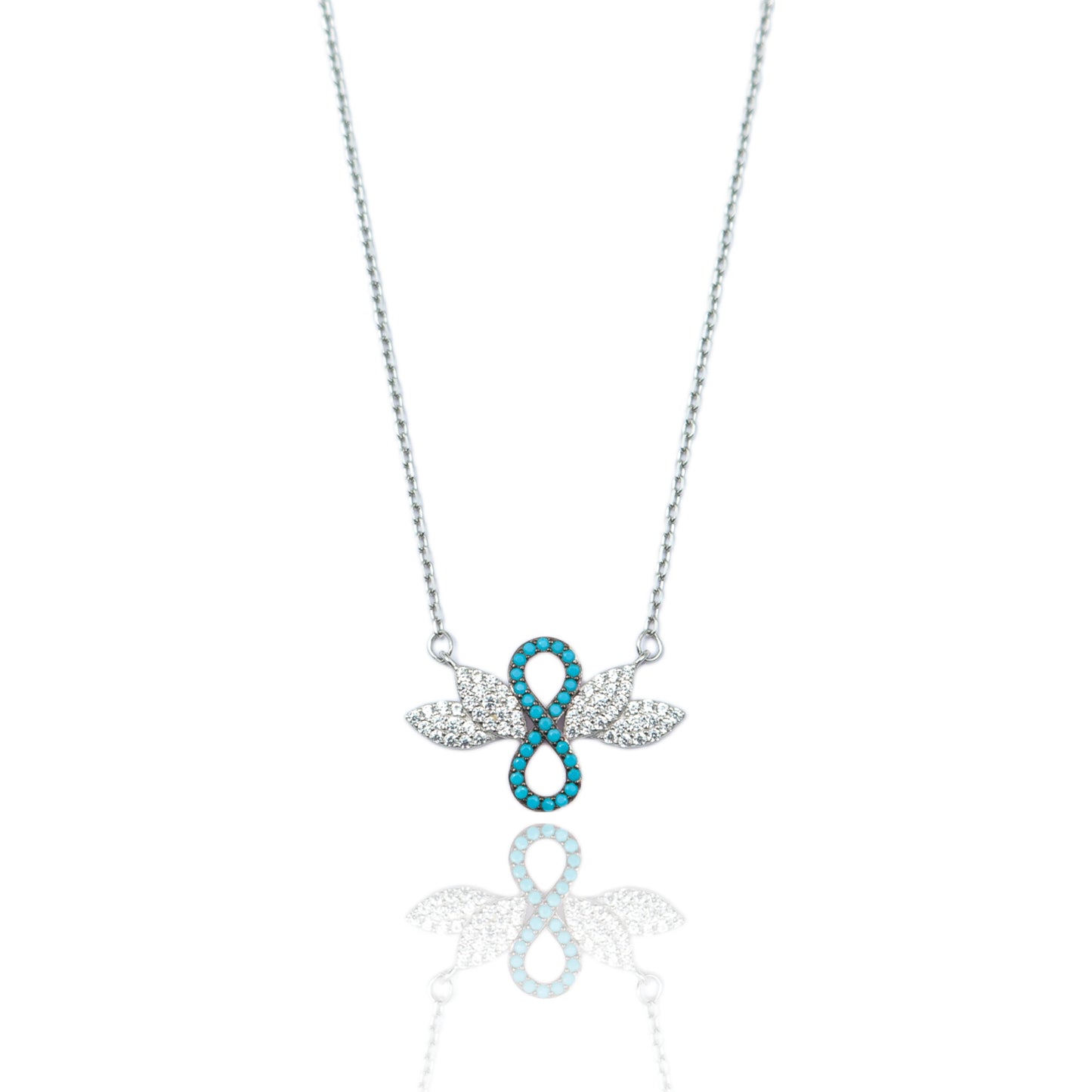 Infinity Angel Wings Studded Necklace
