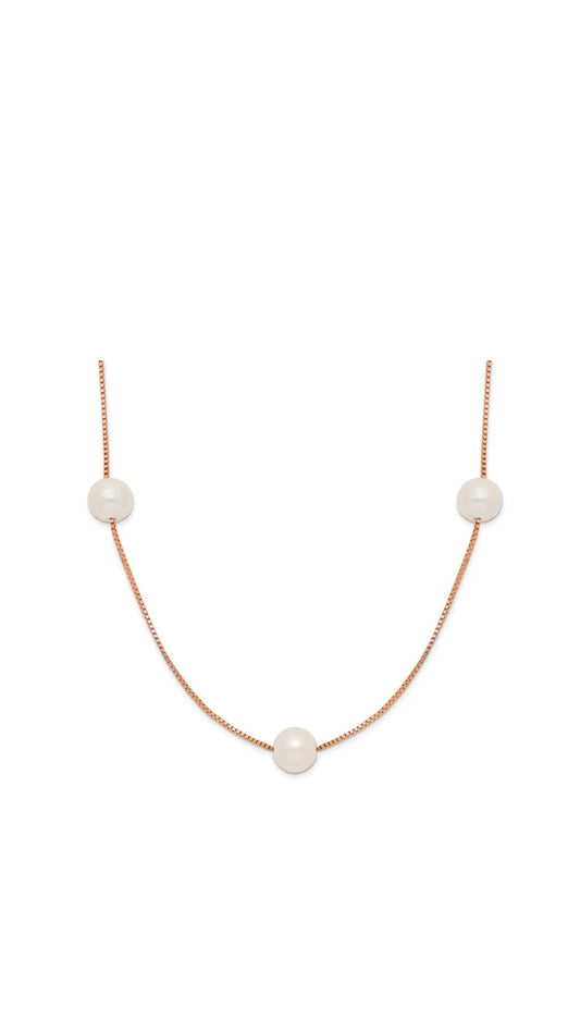 ROSE GOLD FRESH WATER PEARL NEACLACE