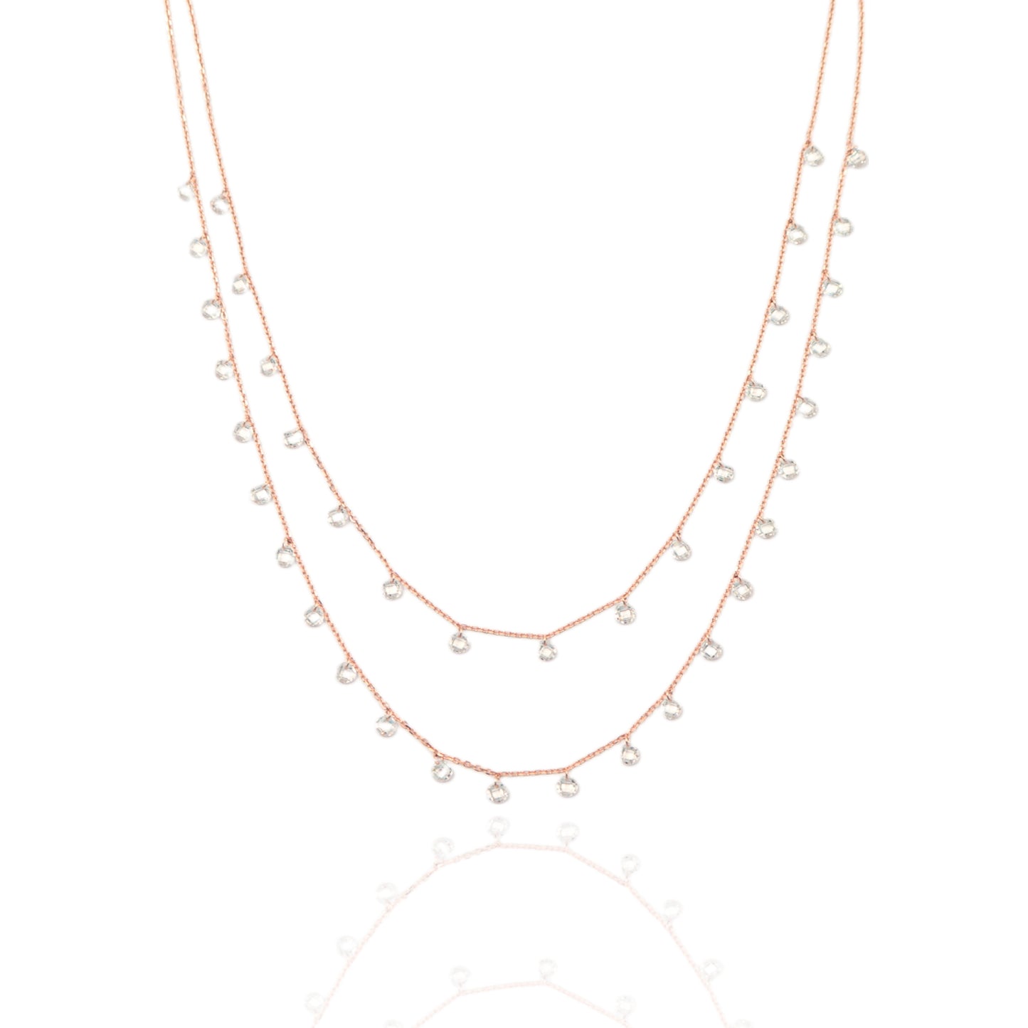 Rose Gold Layered Queens Necklace