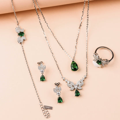 Emerald Green Butterfly Zircon Set