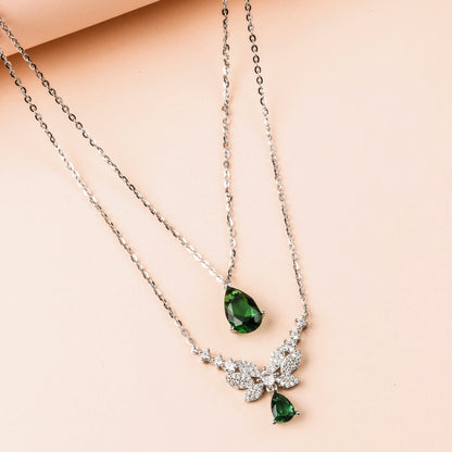 Emerald Green Butterfly Zircon Set