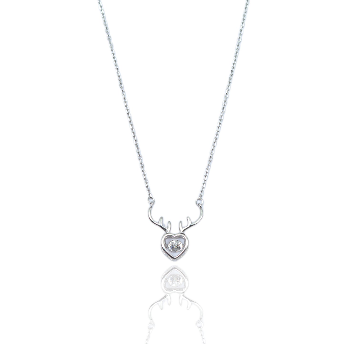 Ishu Silver Deer Heart Necklace