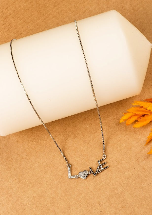 Love typography necklace