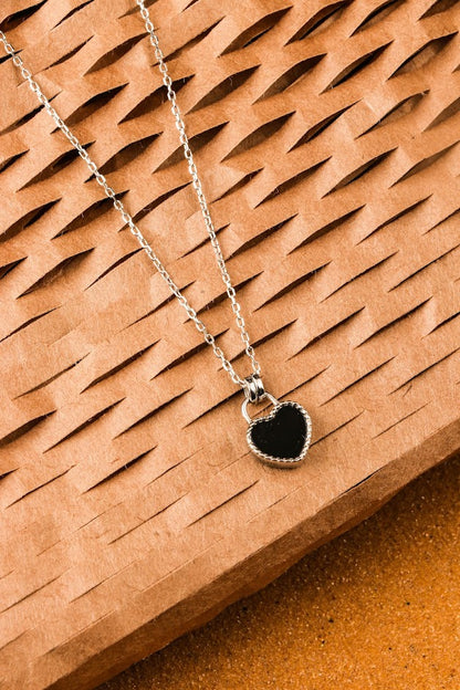 Enamel heart necklace