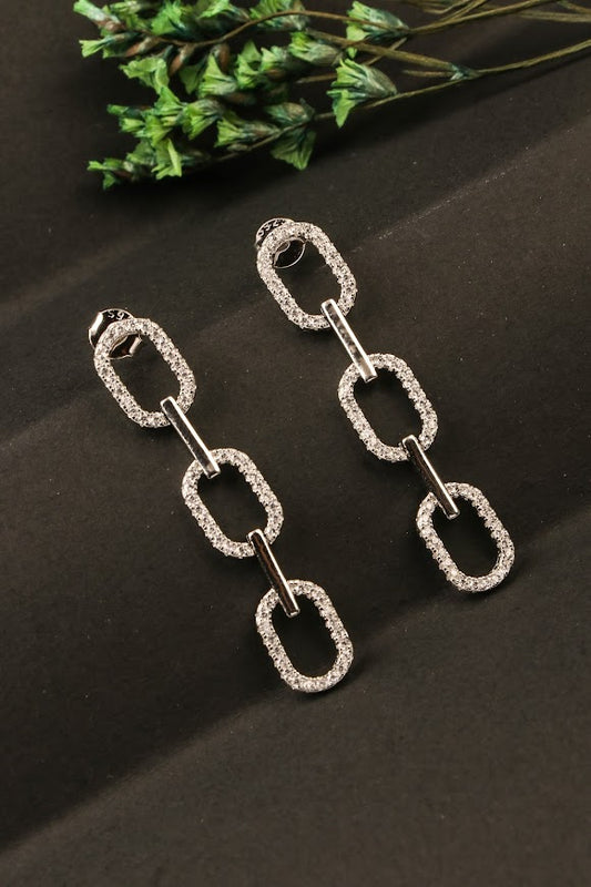 Stone linked earrings