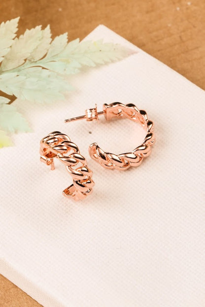 Rose gold linked half hoop