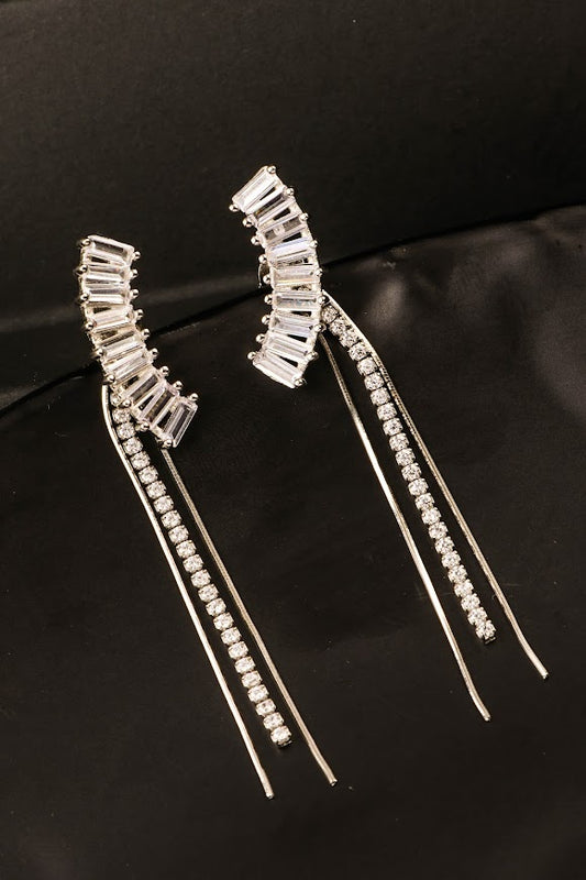 Stone cuff drop earrings