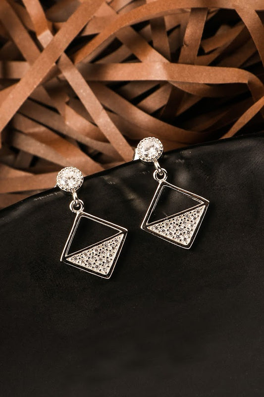 Triangle zircon earrings