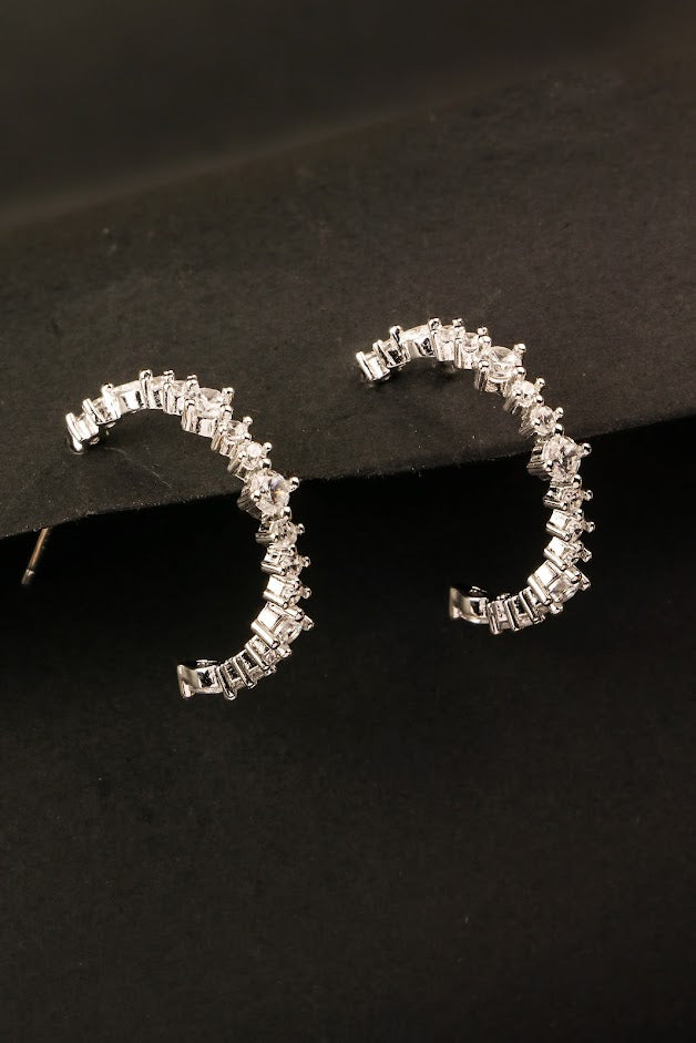 Zircon hoop earring