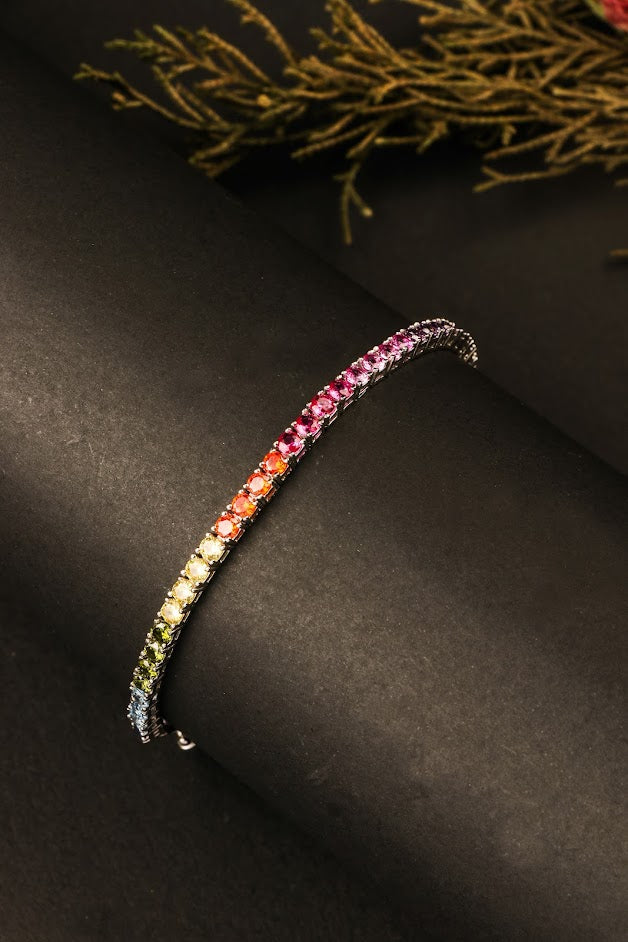 Rainbow sapphire bracelet