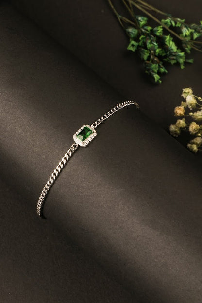 Emerald link chain bracelet