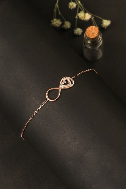 Rose gold infinity bracelet